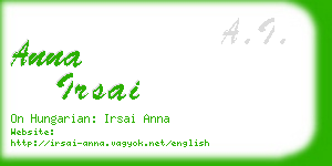 anna irsai business card